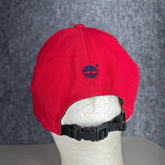 Timberland 1997 Hat Baseball Cap Adjustable Strap Vintage 1990s Red - Picture 6 of 7